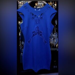 Dress the Population Royal Blue Cutout Bodycon Mini Dress Party Cocktail Sz L